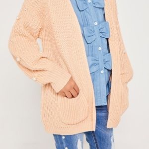 Pearl Embellished Cardigan, Available in Women Too